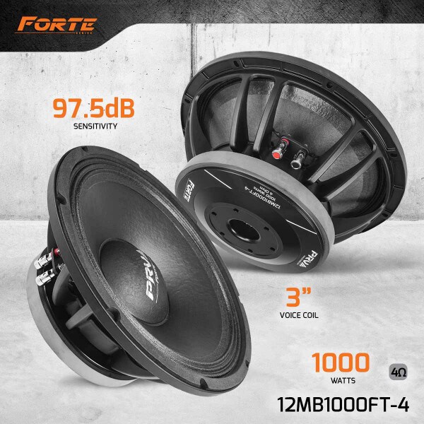 Main product image for PRV Audio 12MB1000FT-4 Forte Series 12" Midbass Speaker 4 Ohm294-3416